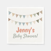 Serviette En Papier Baby shower rustique de lime pastel (Devant)