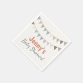 Serviette En Papier Baby shower rustique de lime pastel (Coin)