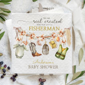 Serviette En Papier Baby shower rustique de pêche à la bobine