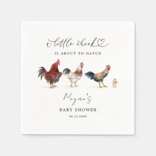 Serviette En Papier Baby shower rustique de poulet