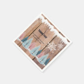 Serviette En Papier Baby shower rustique des pins d'hiver (Coin)