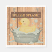 Serviette En Papier Baby shower rustique en caoutchouc Ducky Bubbles (Devant)