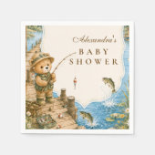 Serviette En Papier Baby Shower Rustique Ours Pêche (Devant)