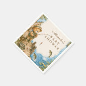 Serviette En Papier Baby Shower Rustique Ours Pêche (Coin)