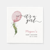 Serviette En Papier Baby shower Rustique rose Balloon garçon  serviett (Devant)