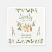 Serviette En Papier Baby Shower Rustique Vert Local (Devant)