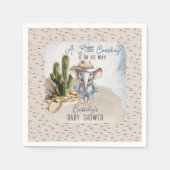 Serviette En Papier Baby shower rustique Western Elephant Cowboy Boy (Devant)