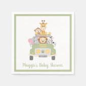 Serviette En Papier Baby shower Safari animal mignon (Devant)
