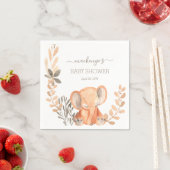 Serviette En Papier Baby shower Safari Elephant Aquarelle (En situation)
