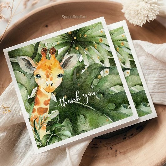 Serviette En Papier Baby shower Safari Giraffe