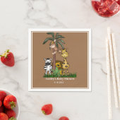 Serviette En Papier Baby shower Safari Jungle customisé (En situation)