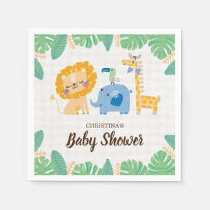 Serviette En Papier Baby shower Safari Jungle Napkin