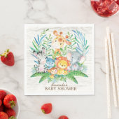 Serviette En Papier Baby shower Safari Jungle Papier (En situation)