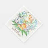 Serviette En Papier Baby shower Safari Jungle Papier (Coin)