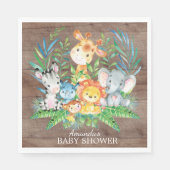 Serviette En Papier Baby shower Safari Jungle Papier (Devant)