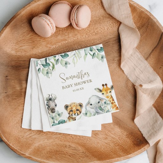 Serviette En Papier Baby shower Safari Little Wild One