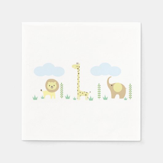 Serviette En Papier Baby shower Safari serviettes (Devant)