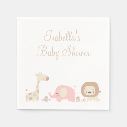 Serviette En Papier Baby shower Safari serviettes (Devant)