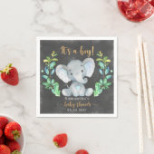 Serviette En Papier Baby shower Safari Wild Elephant (En situation)