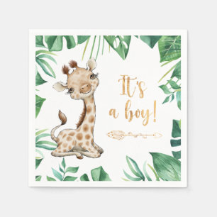 Serviette En Papier Baby shower Safari Wild Giraffe serviettes