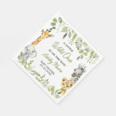 Serviette En Papier Baby shower Safari Wild One Jungle (Coin)