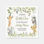 Serviette En Papier Baby shower Safari Wild One Jungle (Devant)