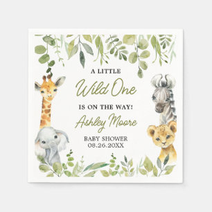 Serviette En Papier Baby shower Safari Wild One Jungle