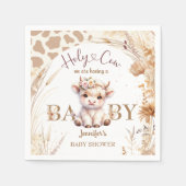 Serviette En Papier Baby shower Saint-Vache Boho Genre Livre neutre (Devant)