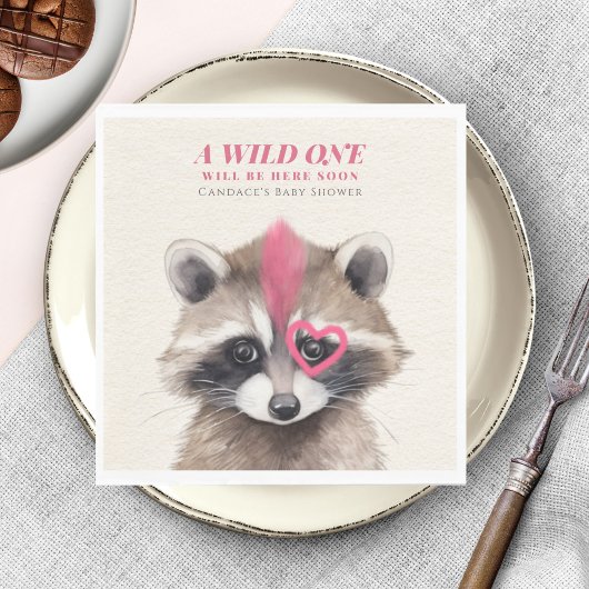 Serviette En Papier Baby shower sauvage de Mohawk Raccoon