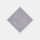 Serviette En Papier Baby shower script moderne lilas violet élégant (Coin)