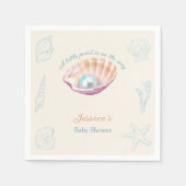 Serviette En Papier Baby shower Seashell Beach Little Pearl (Devant)