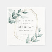 Serviette En Papier Baby shower serviettes |Grayed Jade Green Botaniqu (Devant)