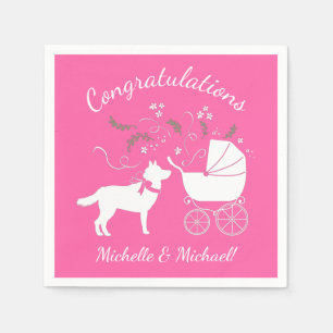 Serviette En Papier Baby shower sibérien Husky