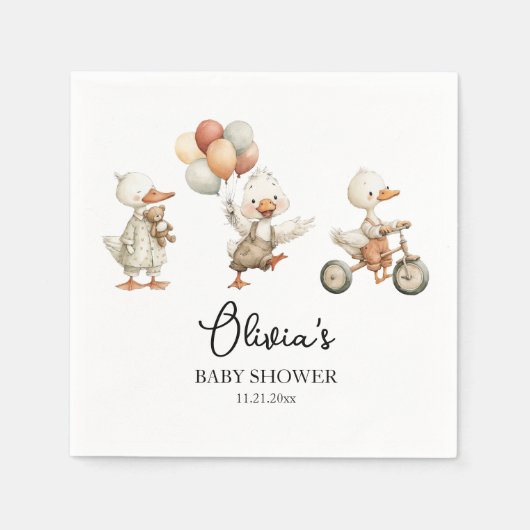 Serviette En Papier Baby shower Silly Goose (Devant)