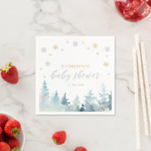 Serviette En Papier Baby shower Silver & Gold Winter Wonderland (En situation)