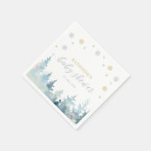 Serviette En Papier Baby shower Silver & Gold Winter Wonderland (Coin)