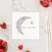 Serviette En Papier Baby shower Silver & White Moon & Stars (En situation)