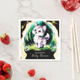 Serviette En Papier Baby shower simple de petit loup