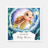 Serviette En Papier Baby shower simple de petite tortue (Devant)