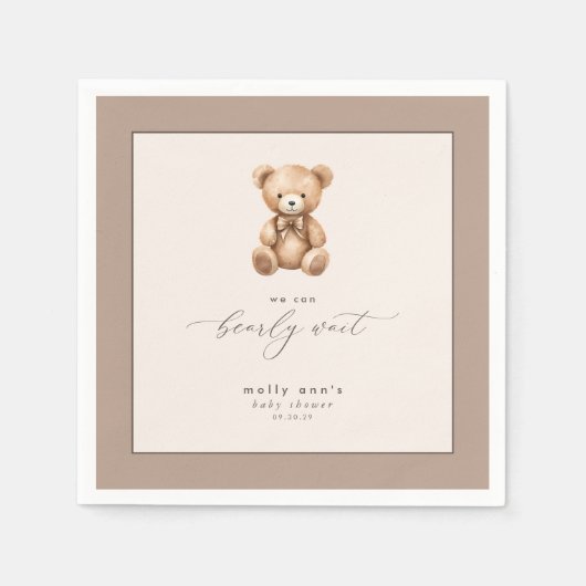 Serviette En Papier Baby shower simple neutre d'attente rapide (Devant)