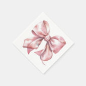 Serviette En Papier Baby Shower Simple Ruban Rose (Coin)