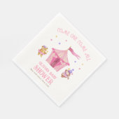 Serviette En Papier Baby shower singe de cirque rose unique (Coin)
