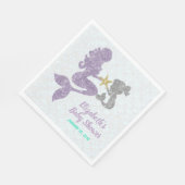 Serviette En Papier Baby shower sirène serviettes Parties scintillant  (Coin)