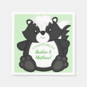 Serviette En Papier Baby shower Skunk Green (Devant)
