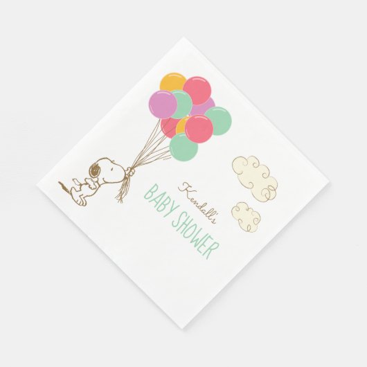 Serviette En Papier Baby shower Snoopy et Balloons (Coin)