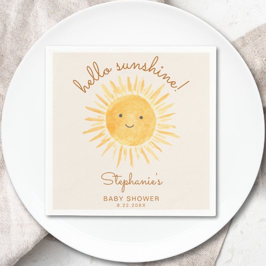 Serviette En Papier Baby shower solaire