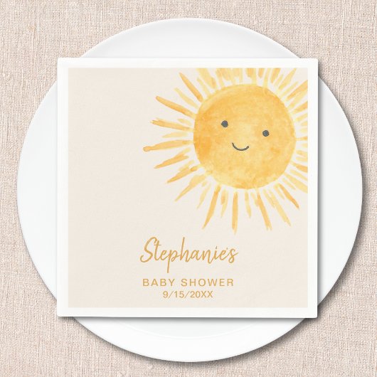Serviette En Papier Baby shower solaire