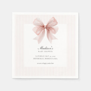 Serviette En Papier Baby Shower Some Bunny Sweet Rose Tendue