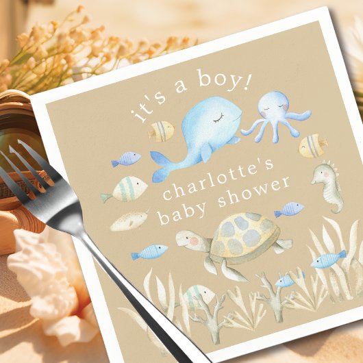 Serviette En Papier Baby shower sous-marin Whimsy