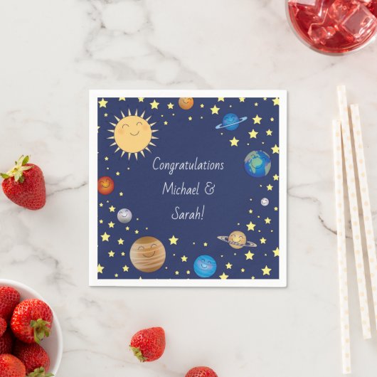 Serviette En Papier Baby shower spatial (En situation)